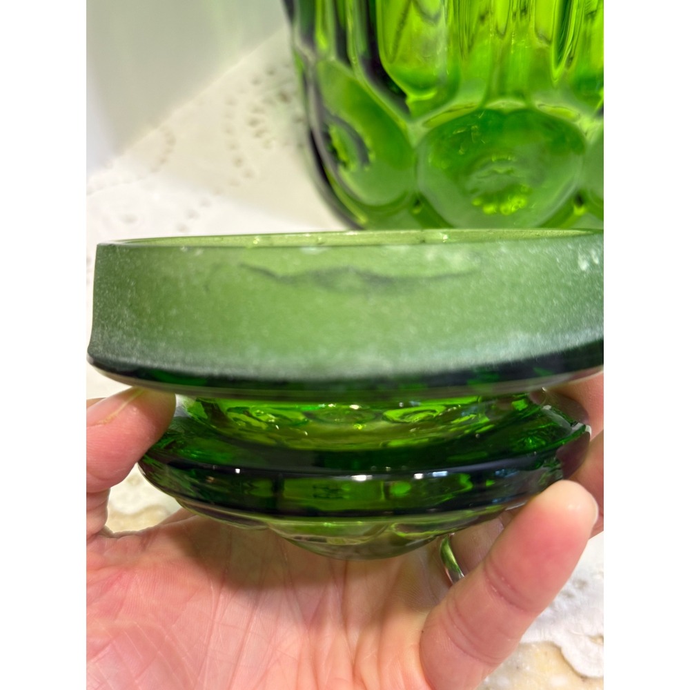 Vintage LE Smith Moon and Star Green Glass Canister Set 4 Piece Apothecary Jars - Picture 13 of 16
